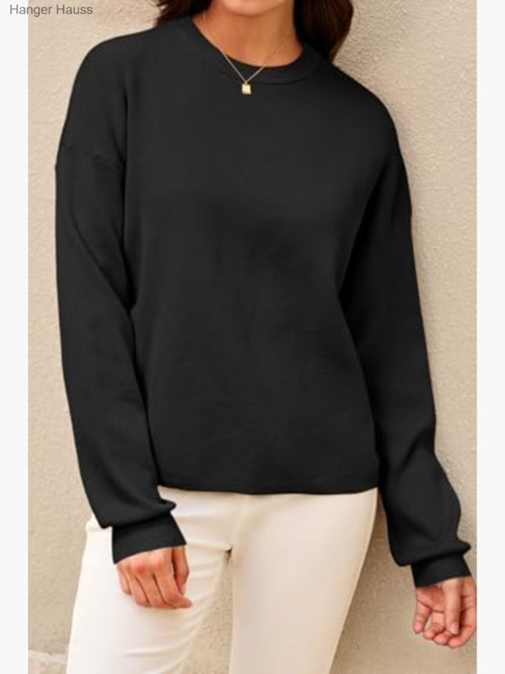 100% Cotton Relaxed Fit Sweatshirt Top Crew Neck Long Sleeve Pullover - Picture 4 of 6